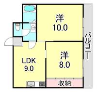 兵庫県神戸市長田区大谷町3丁目(マンション)の賃貸物件の間取り