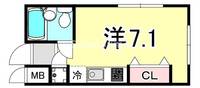 兵庫県西宮市石刎町(マンション)の賃貸物件の間取り