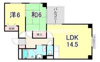 兵庫県尼崎市久々知2丁目(マンション)の賃貸物件の間取り