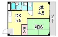 兵庫県西宮市室川町(マンション)の賃貸物件の間取り