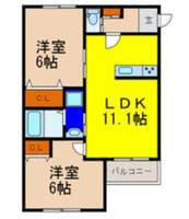 プレジール高取山町A棟の間取り