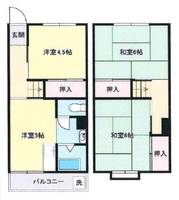 鶴甲コーポ27号棟の間取り