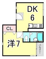 兵庫県西宮市笠屋町(マンション)の賃貸物件の間取り