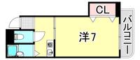 兵庫県神戸市兵庫区浜崎通(マンション)の賃貸物件の間取り