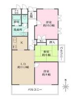 兵庫県芦屋市楠町(マンション)の賃貸物件の間取り