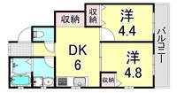 兵庫県神戸市長田区駒ケ林町6丁目(アパート)の賃貸物件の間取り
