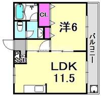 兵庫県尼崎市武庫之荘8丁目(アパート)の賃貸物件の間取り