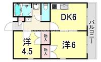 兵庫県尼崎市栗山町2丁目(アパート)の賃貸物件の間取り