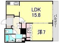 大阪府大阪市中央区高麗橋1丁目(マンション)の賃貸物件の間取り