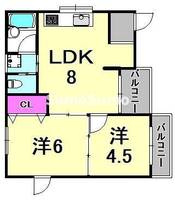 兵庫県尼崎市杭瀬南新町1丁目(アパート)の賃貸物件の間取り