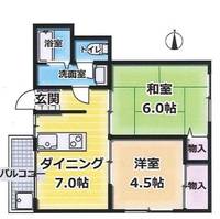 兵庫県神戸市灘区中郷町4丁目(マンション)の賃貸物件の間取り