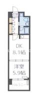 大阪府大阪市浪速区日本橋3丁目(マンション)の賃貸物件の間取り