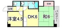 兵庫県神戸市長田区駒ケ林町3丁目(マンション)の賃貸物件の間取り