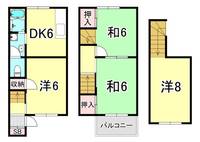伏原町連棟貸家の間取り