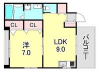 兵庫県神戸市中央区雲井通3丁目(マンション)の賃貸物件の間取り