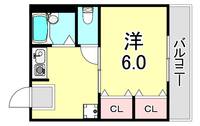 兵庫県神戸市兵庫区大開通6丁目(マンション)の賃貸物件の間取り