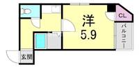大阪府大阪市西区北堀江2丁目(マンション)の賃貸物件の間取り