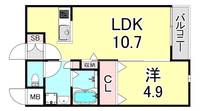 兵庫県西宮市大畑町(アパート)の賃貸物件の間取り