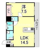 兵庫県西宮市甲陽園若江町(マンション)の賃貸物件の間取り