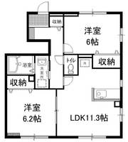 福岡県福岡市南区高宮2丁目(アパート)の賃貸物件の間取り