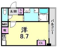 兵庫県西宮市御茶家所町(マンション)の賃貸物件の間取り