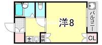 兵庫県尼崎市武庫町3丁目(アパート)の賃貸物件の間取り