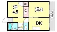 兵庫県神戸市東灘区岡本1丁目(マンション)の賃貸物件の間取り