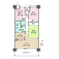 兵庫県神戸市東灘区田中町1丁目(マンション)の賃貸物件の間取り
