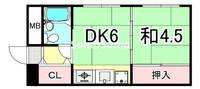 兵庫県尼崎市杭瀬本町2丁目(マンション)の賃貸物件の間取り