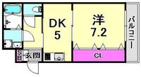 兵庫県尼崎市昭和南通5丁目(マンション)の賃貸物件の間取り