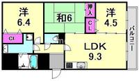 兵庫県尼崎市南武庫之荘5丁目(マンション)の賃貸物件の間取り