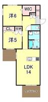 兵庫県芦屋市翠ケ丘町(アパート)の賃貸物件の間取り
