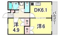 兵庫県尼崎市栗山町2丁目(アパート)の賃貸物件の間取り