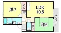兵庫県西宮市獅子ケ口町(アパート)の賃貸物件の間取り