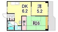 兵庫県神戸市東灘区深江南町4丁目(マンション)の賃貸物件の間取り