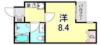 兵庫県芦屋市宮川町(マンション)の賃貸物件の間取り