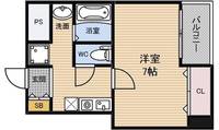 大阪府大阪市西区江之子島1丁目(マンション)の賃貸物件の間取り