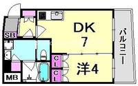 兵庫県西宮市本町(マンション)の賃貸物件の間取り