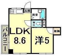 兵庫県神戸市中央区国香通6丁目(マンション)の賃貸物件の間取り