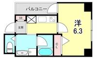 兵庫県神戸市中央区坂口通7丁目(マンション)の賃貸物件の間取り