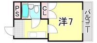 兵庫県西宮市学文殿町1丁目(アパート)の賃貸物件の間取り
