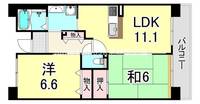 兵庫県尼崎市武庫元町3丁目(マンション)の賃貸物件の間取り
