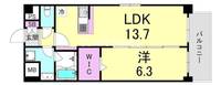 大阪府大阪市西区新町4丁目(マンション)の賃貸物件の間取り
