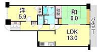 兵庫県神戸市長田区林山町(マンション)の賃貸物件の間取り