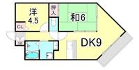 兵庫県西宮市野間町(マンション)の賃貸物件の間取り