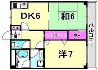 兵庫県西宮市柳本町(マンション)の賃貸物件の間取り