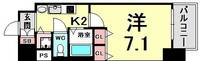 兵庫県神戸市中央区橘通1丁目(マンション)の賃貸物件の間取り