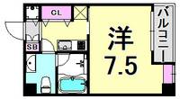 兵庫県神戸市兵庫区本町1丁目(マンション)の賃貸物件の間取り