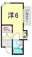 兵庫県西宮市浜甲子園3丁目(アパート)の賃貸物件の間取り
