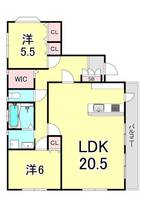 フェリッツ上甲子園(旧浅井マンション)の間取り